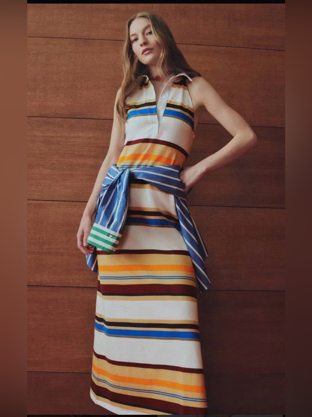 Rosie Assoulin x Target Sleeveless Maxi Dress White with Multicolor Stripes nwt